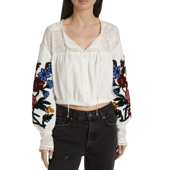 Free People Meadows Embroidered Top - Picture 3 of 8